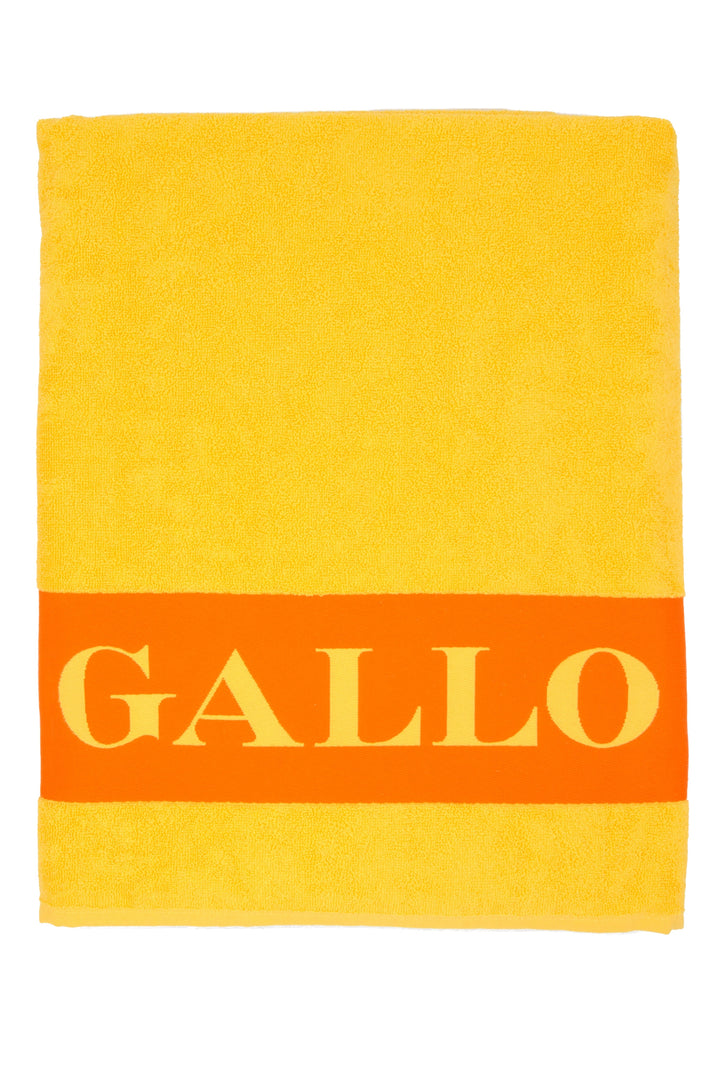 GALLO Telo mare unisex cotone limone tinta unita con logo gallo - Mancinelli 1954