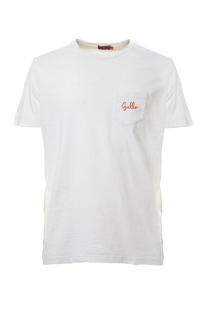 GALLO T-shirt unisex cotone bianco latte tinta unita - Mancinelli 1954