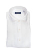 Camicia bianca in lino con colletto francese