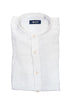 Camicia bianca in lino con colletto alla coreana