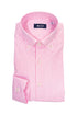 Camicia slim fit button down a righe rosa in cotone