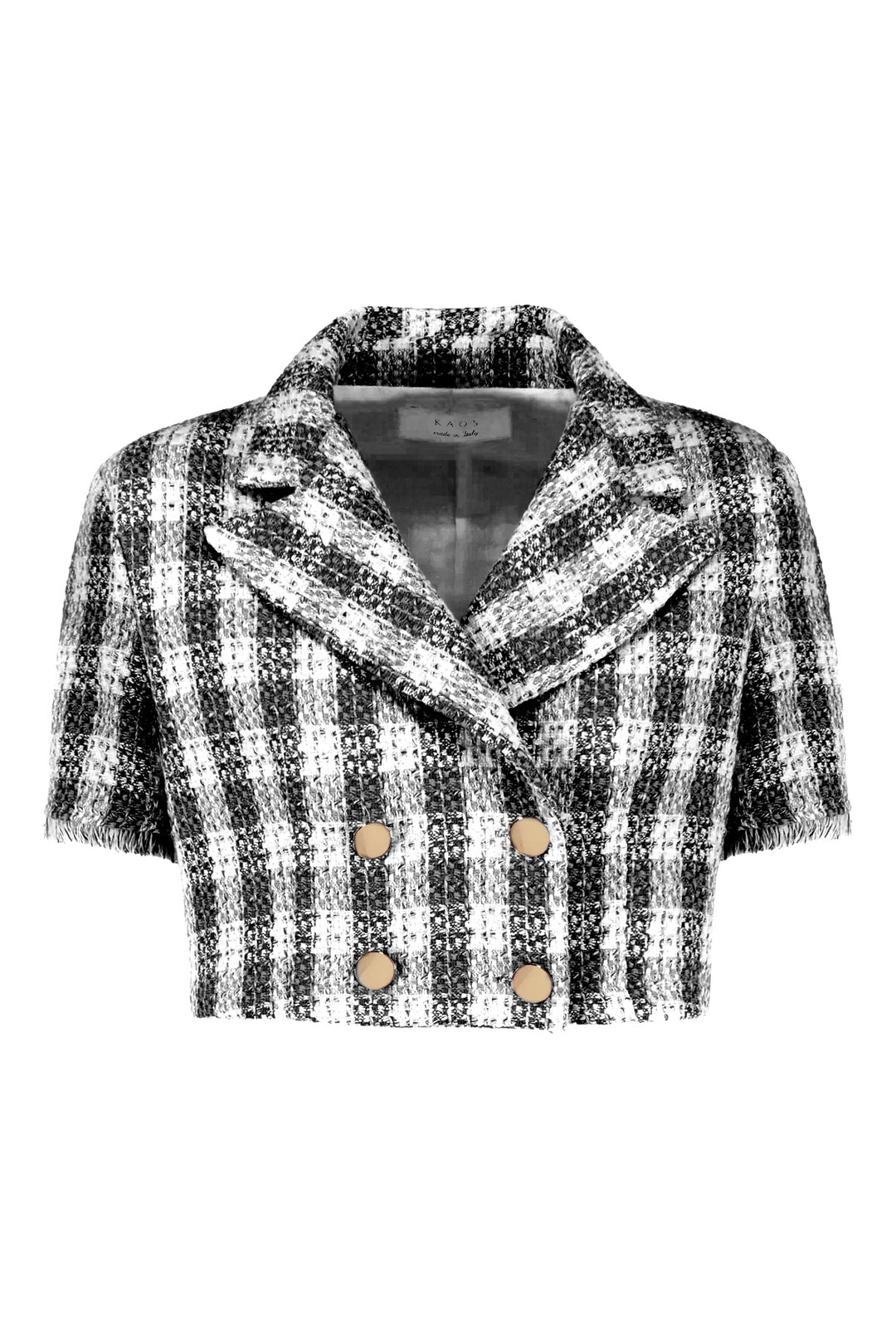 KAOS Giacca crop in boucle nera - Mancinelli 1954