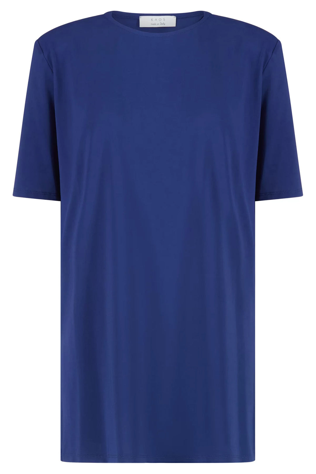 KAOS Maxi t-shirt con spacco in jersey crepe blu - Mancinelli 1954