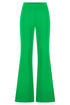Pantaloni a zampa in jersey crepe verde