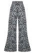 Black and white animalier flared trousers