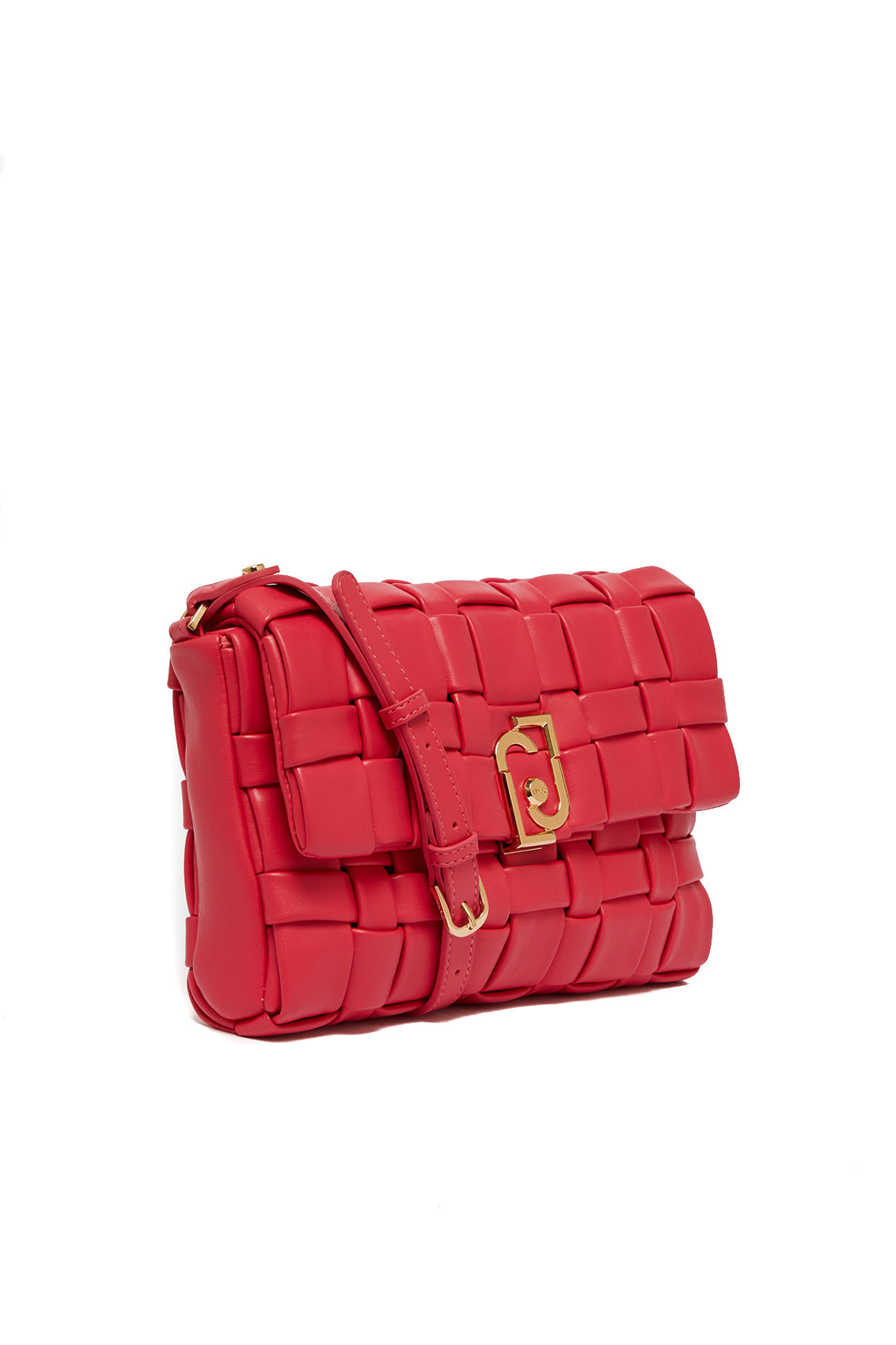 LIU JO Borsa a tracolla M fucsia intrecciata ecosostenibile AA2240