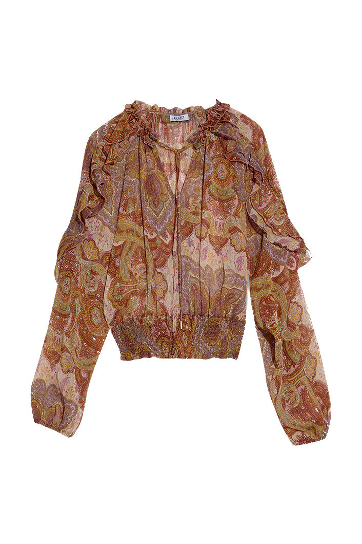 LIU JO Blusa cropped con stampa cachemire - Mancinelli 1954