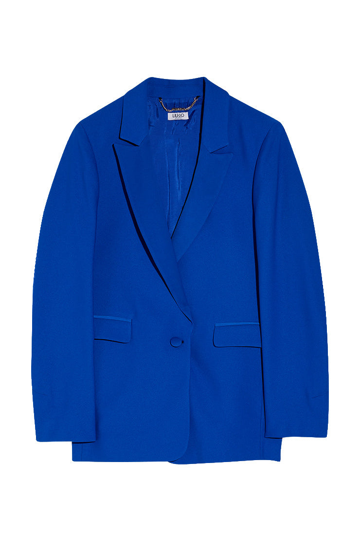 LIU JO Blazer lungo blu in envers satin - Mancinelli 1954