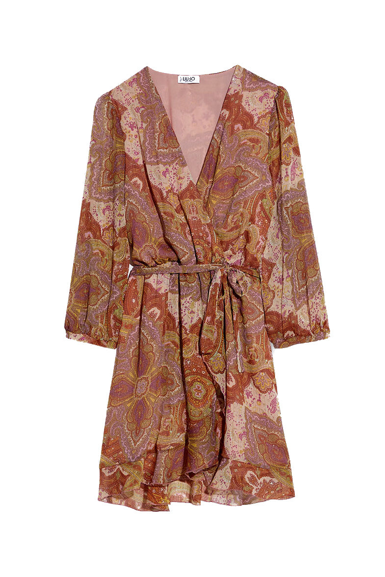 LIU JO Vestito corto in crepe con stampa cachemire - Mancinelli 1954