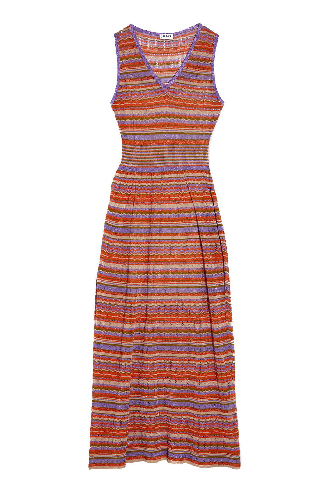 LIU JO Vestito lungo multicolor in maglia con scollo a V - Mancinelli 1954