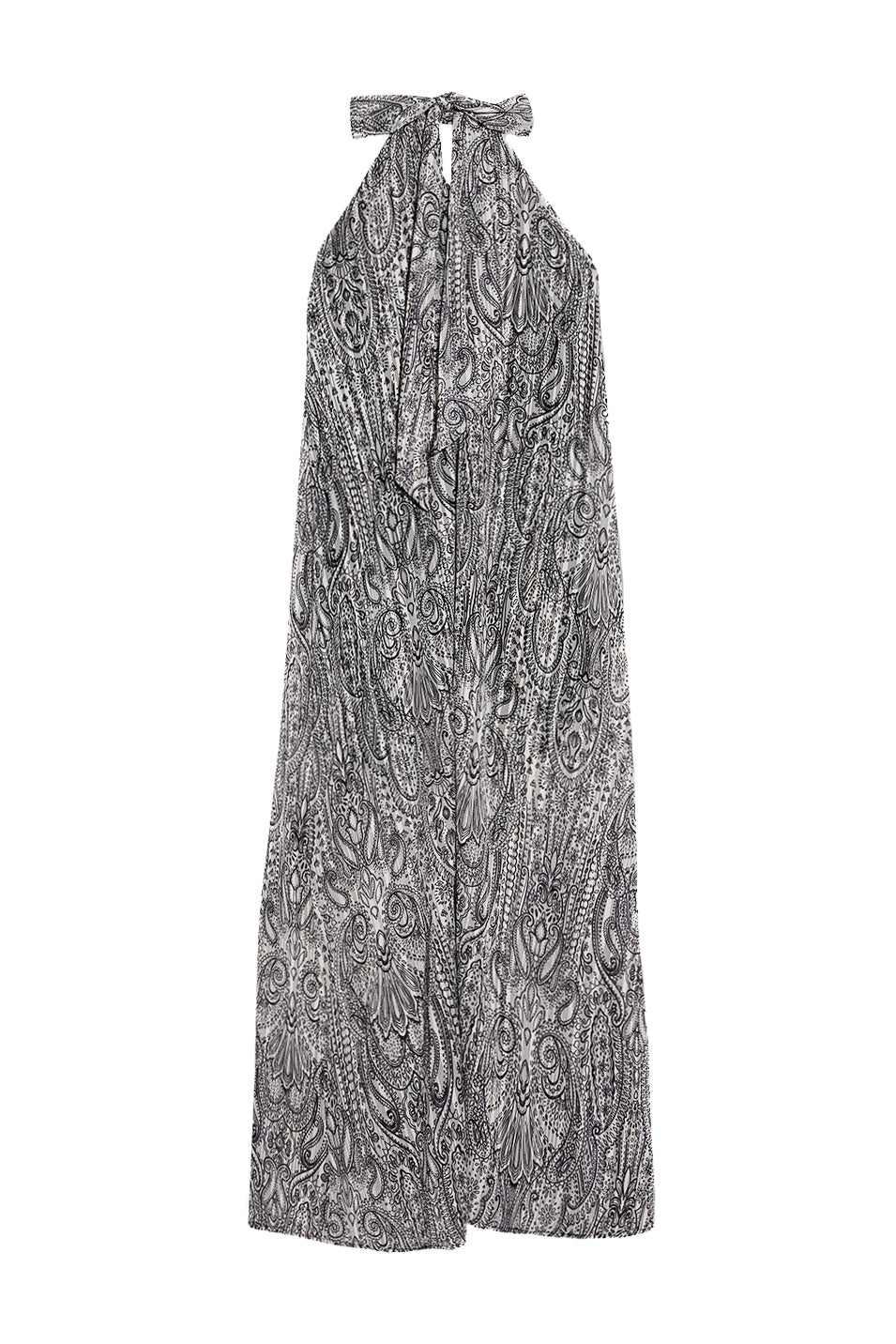 LIU JO Vestito lungo con fiocco e stampa cachemire bianca e nera - Mancinelli 1954