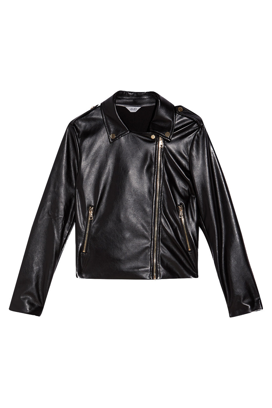 LIU JO Giacca biker nera con dettaglio plissé - Mancinelli 1954
