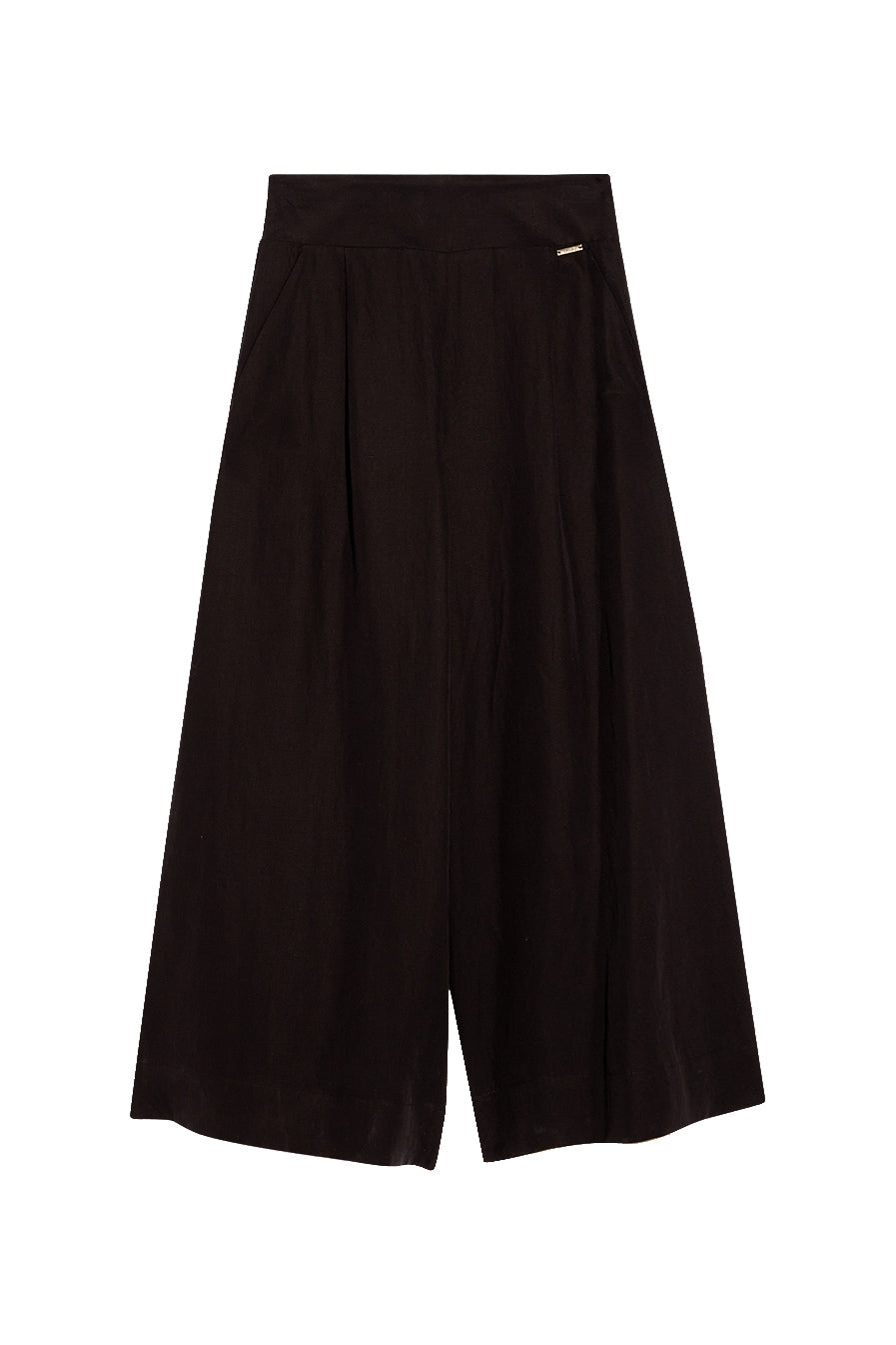 LIU JO Pantalone cropped nero in misto lino - Mancinelli 1954