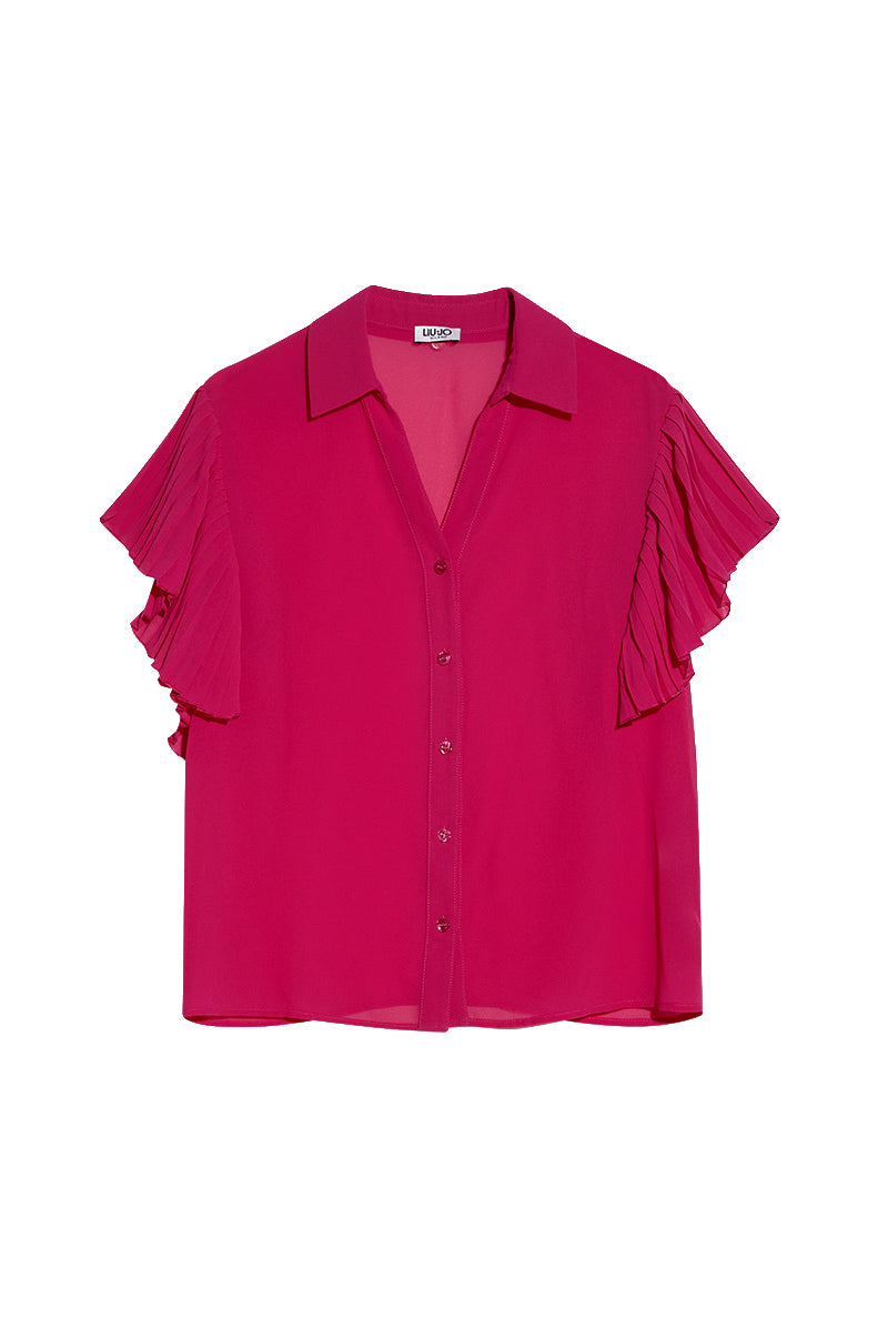 LIU JO Camicia magenta ecosostenibile con volants - Mancinelli 1954