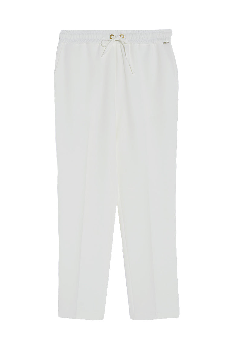 LIU JO Pantalone chino bianco in twill stretch con cintura - Mancinelli 1954