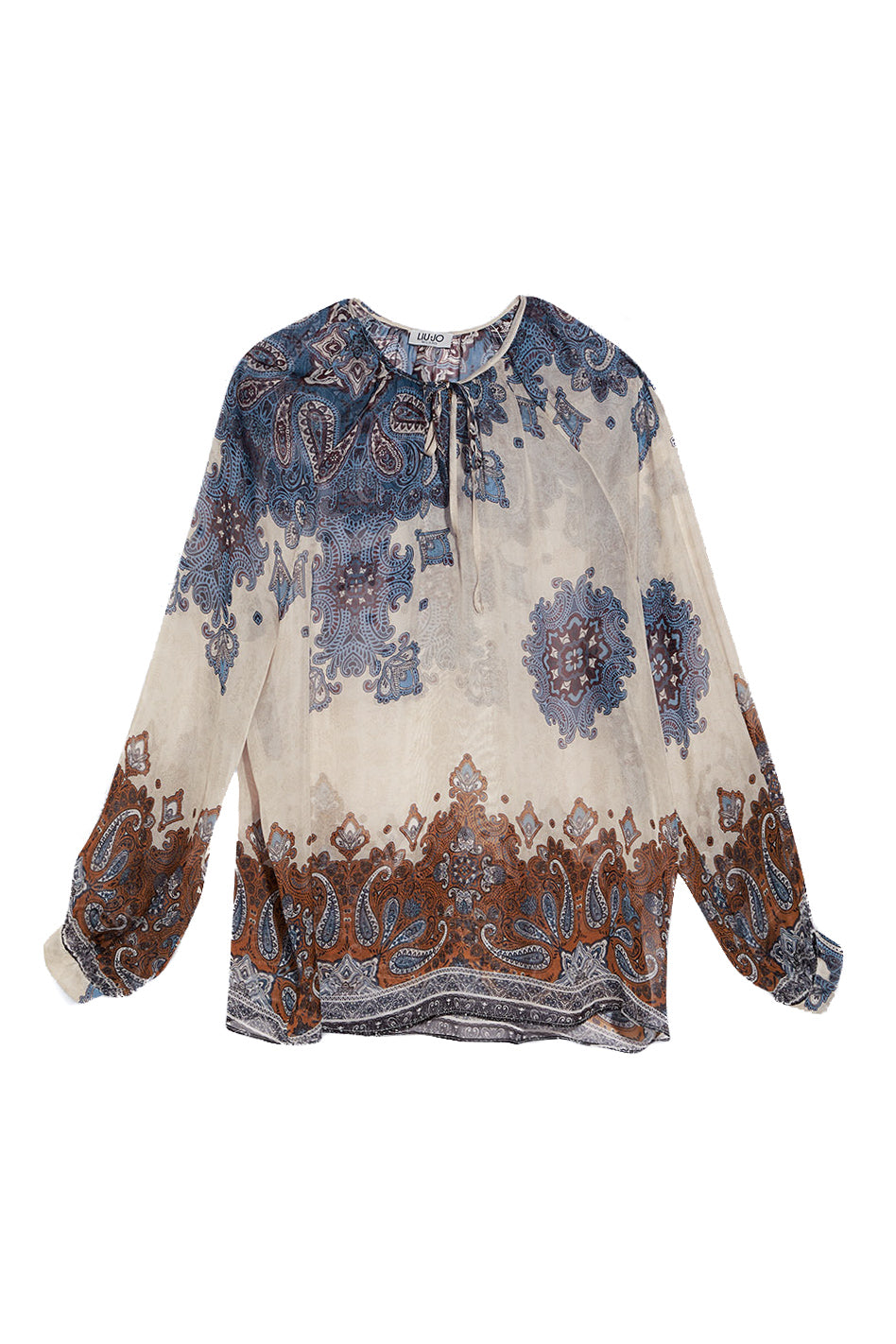 LIU JO Blusa in chiffon di seta con stampa optical - Mancinelli 1954