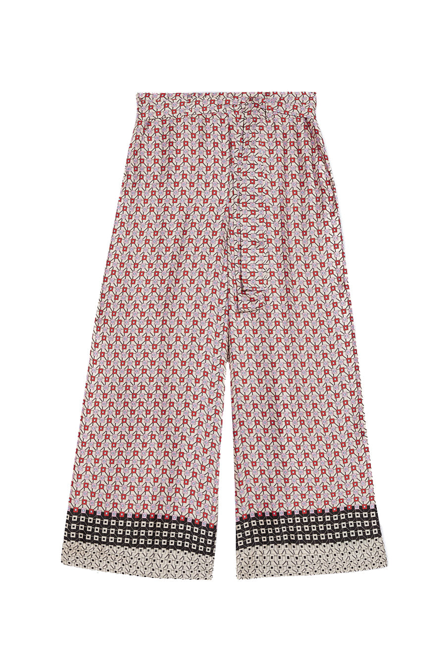 LIU JO Pantalone cropped con stampa geometrica in raso stretch - Mancinelli 1954