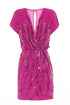 ANDY short fuchsia dress with sequins