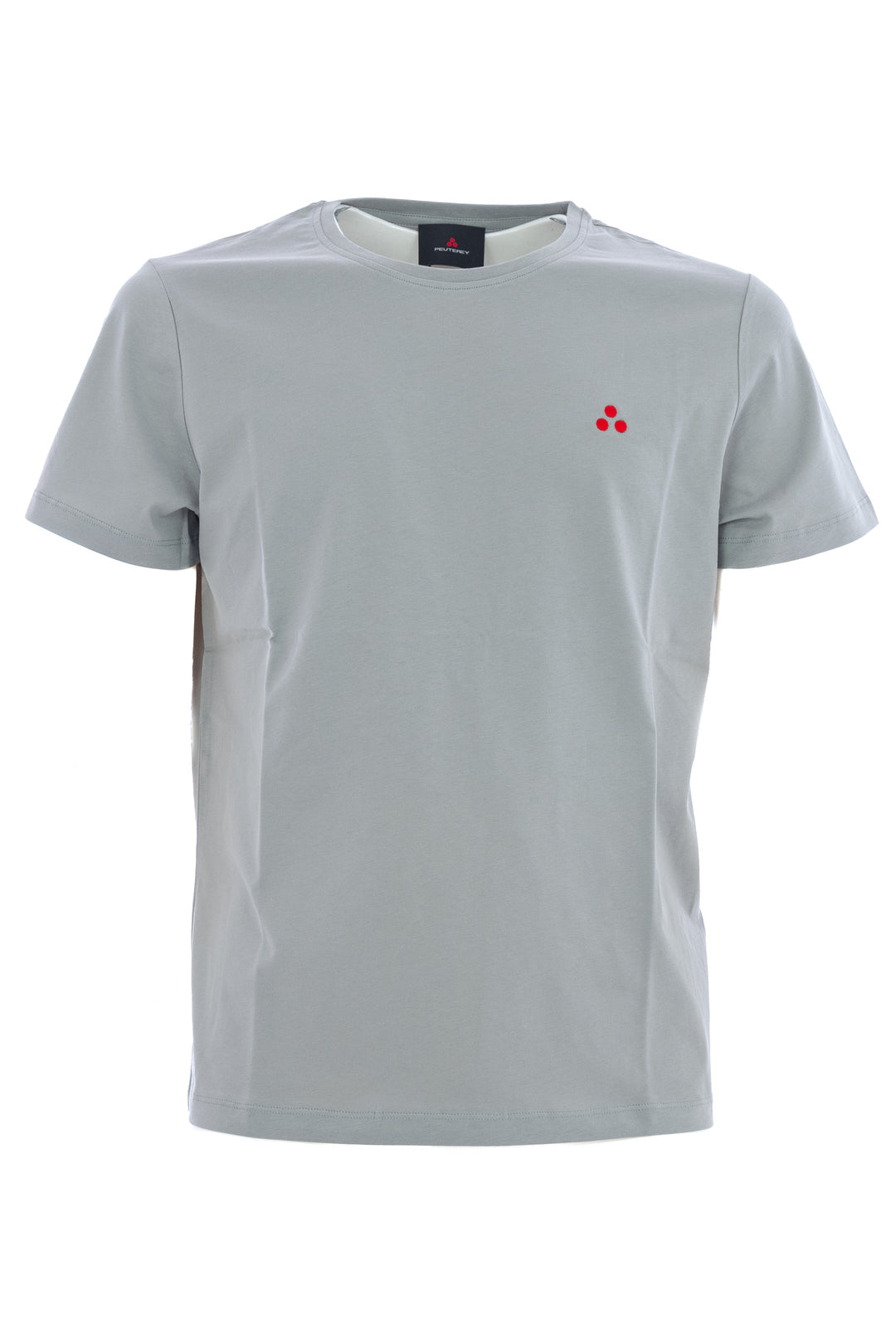 PEUTEREY T-shirt con logo ricamato grigio acciaio - Mancinelli 1954