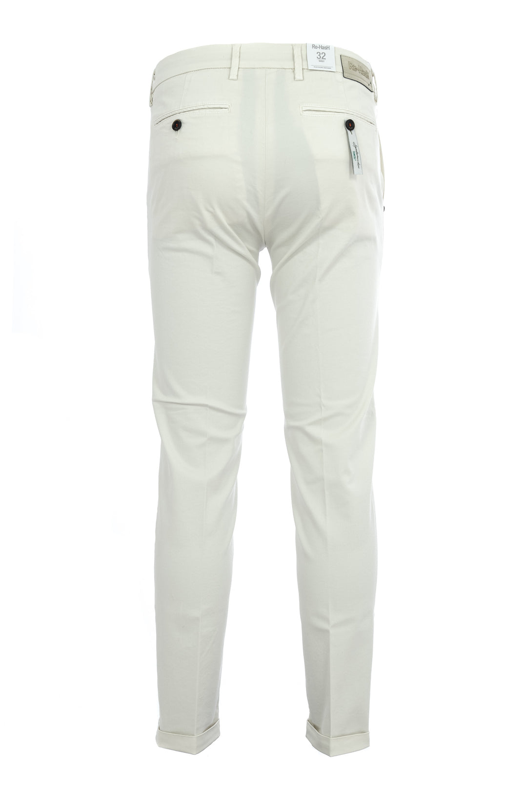 RE-HASH Pantalone chinos in tencel stretch bianco - Mancinelli 1954