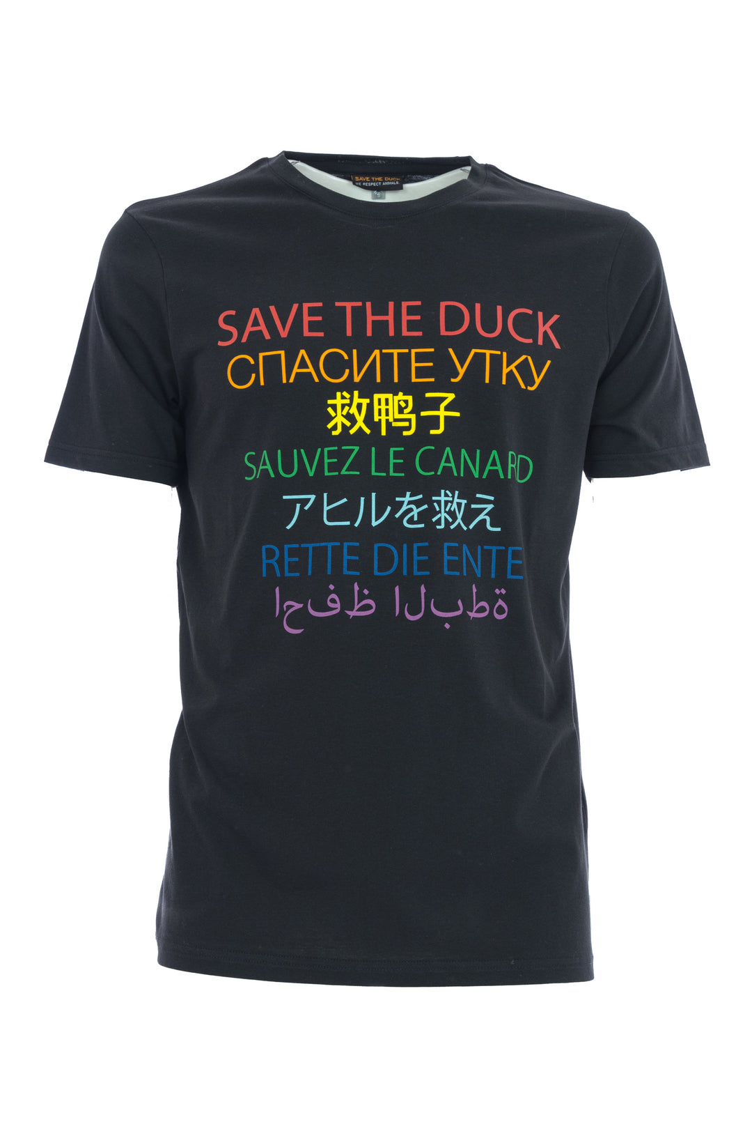 SAVE THE DUCK T-shirt 'SAVE THE DUCK' in cotone nera - Mancinelli 1954