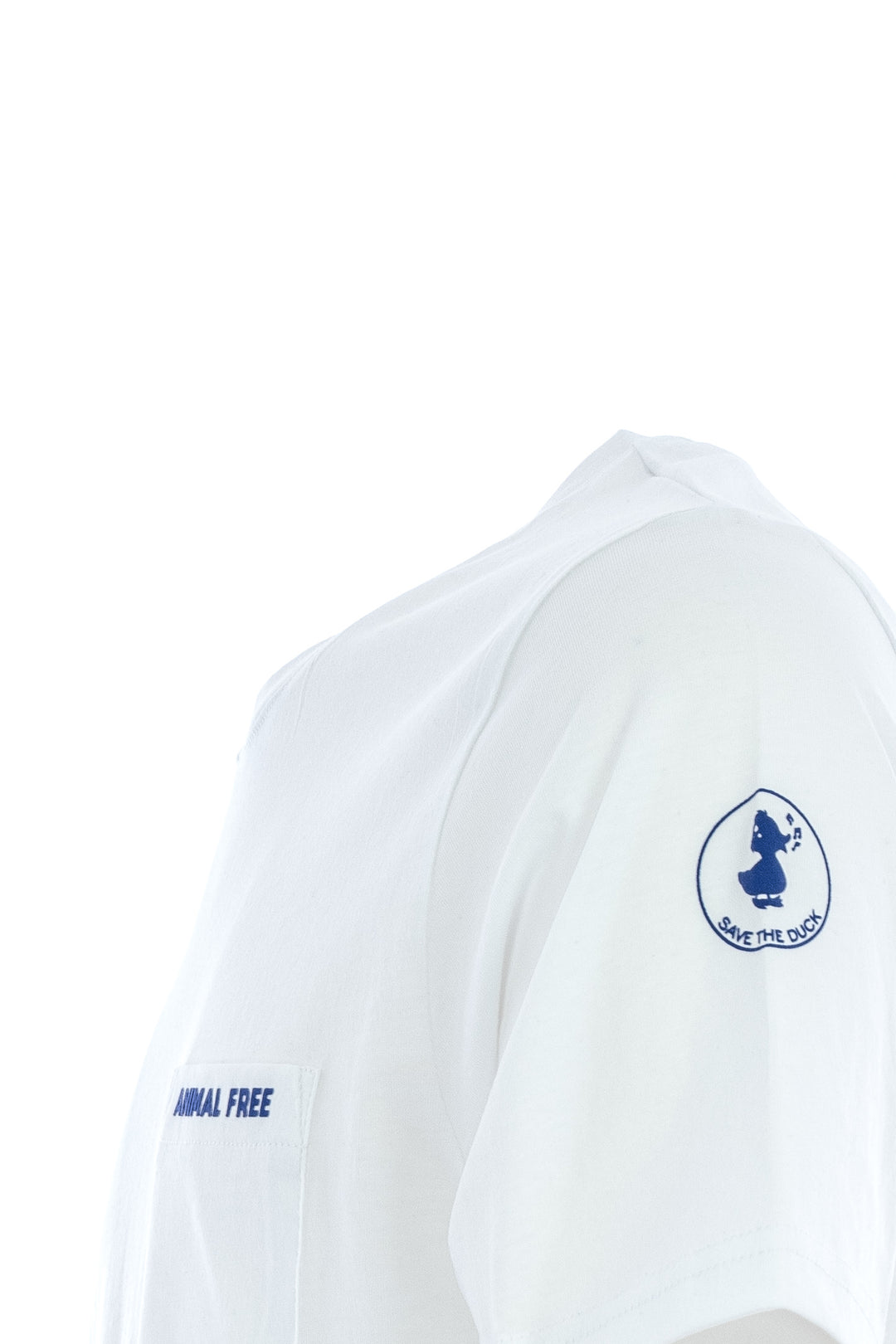 SAVE THE DUCK T-shirt girocollo DAMIEN con tasca sul petto bianca - Mancinelli 1954
