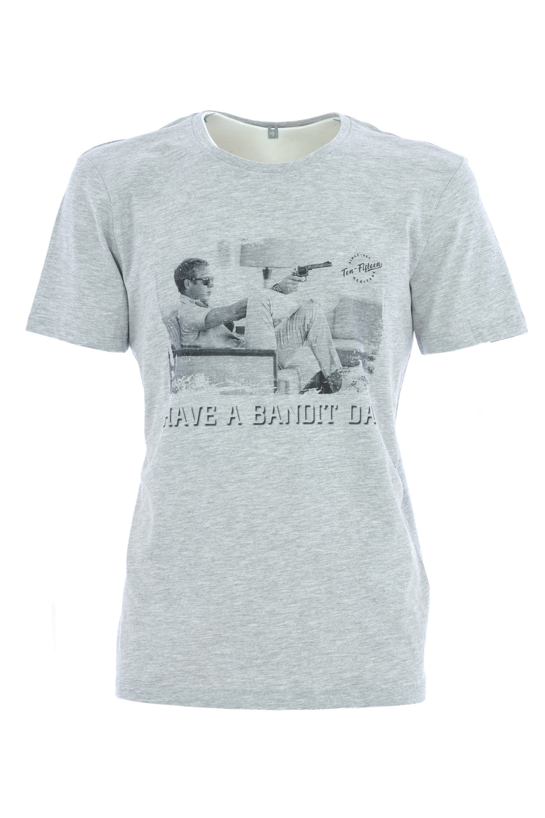 TEN-FIFTEEN T-shirt grigia in cotone con stampa bandit - Mancinelli 1954