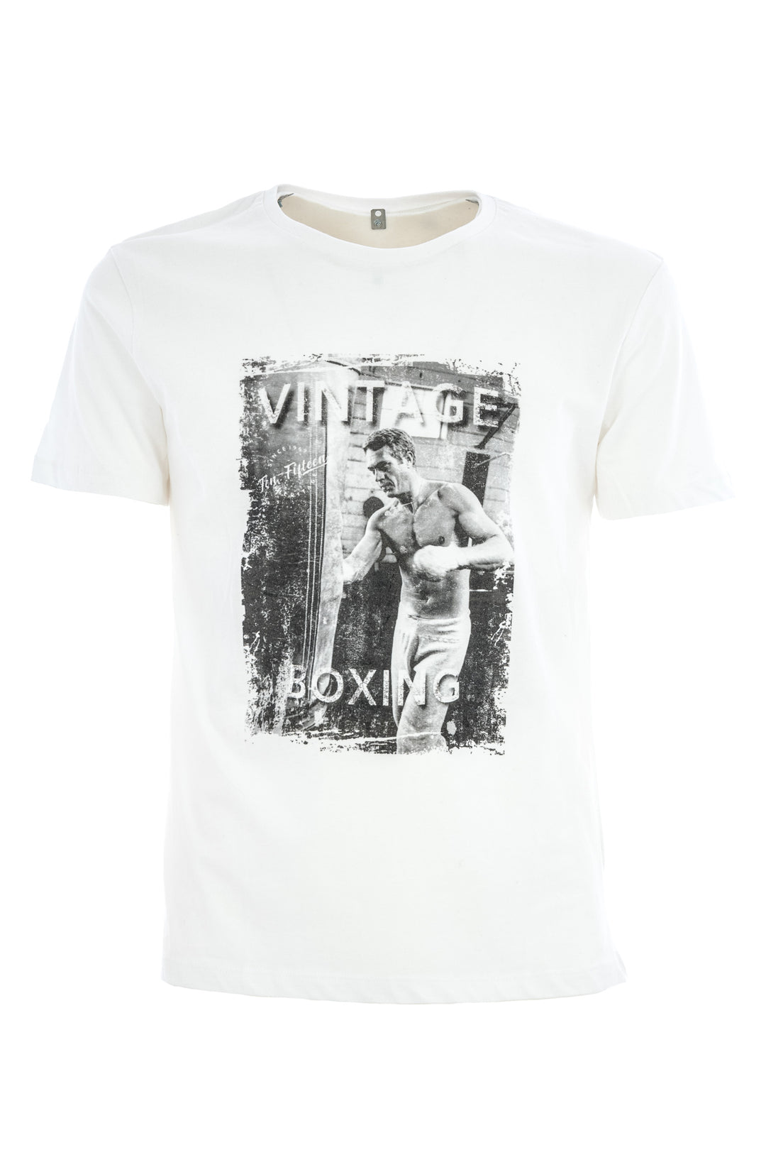 TEN-FIFTEEN T-shirt bianca in cotone con stampa boxing - Mancinelli 1954