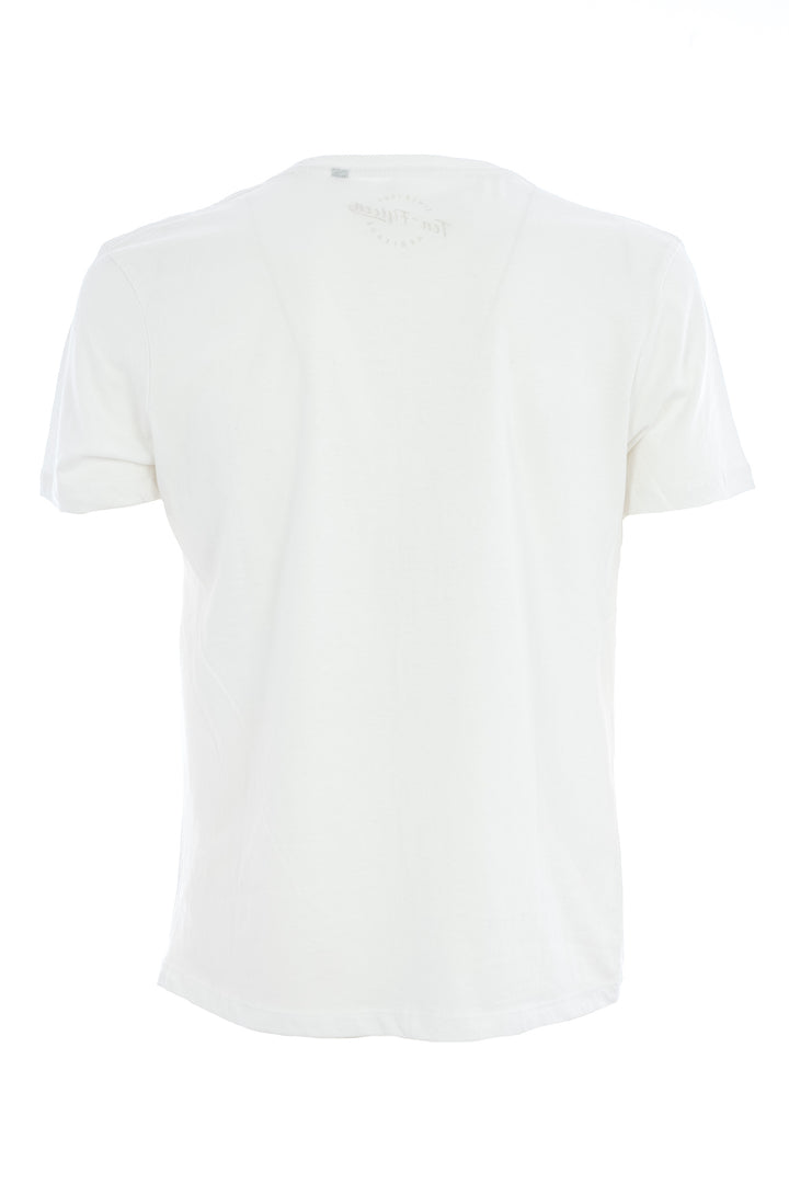 TEN-FIFTEEN T-shirt panna in cotone con stampa maverick - Mancinelli 1954