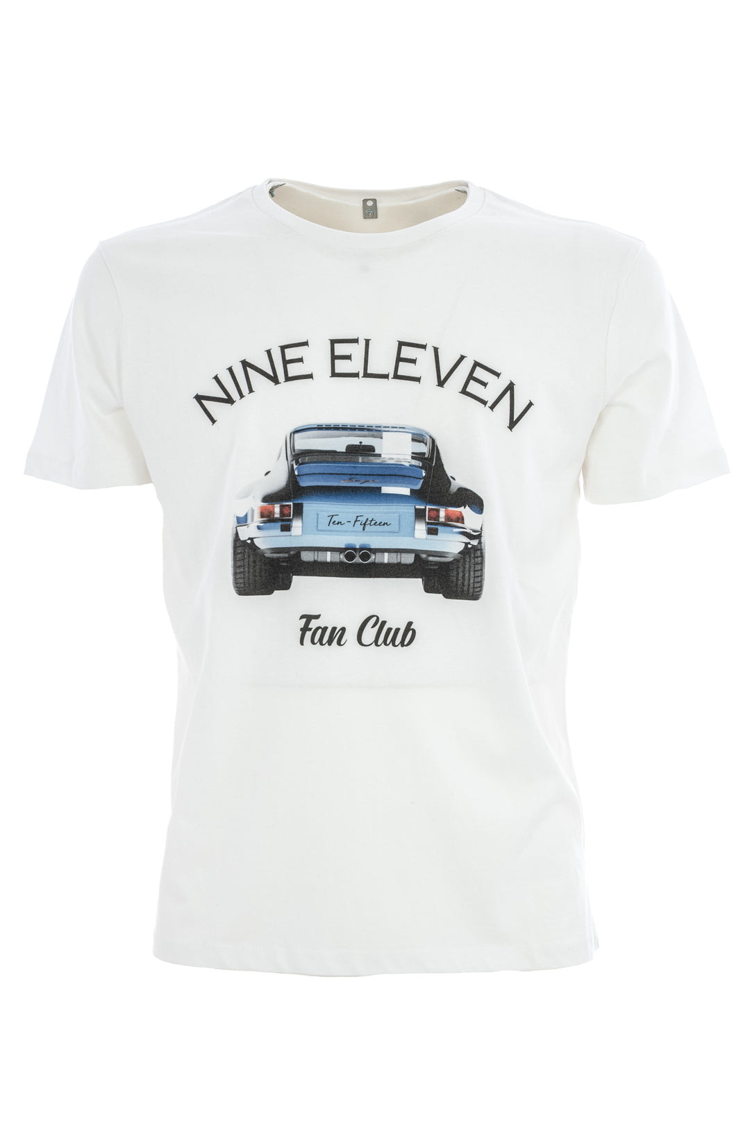TEN-FIFTEEN T-shirt bianca in cotone con stampa porsche 911 - Mancinelli 1954