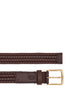 Braided leather belt and gold-colored buckle