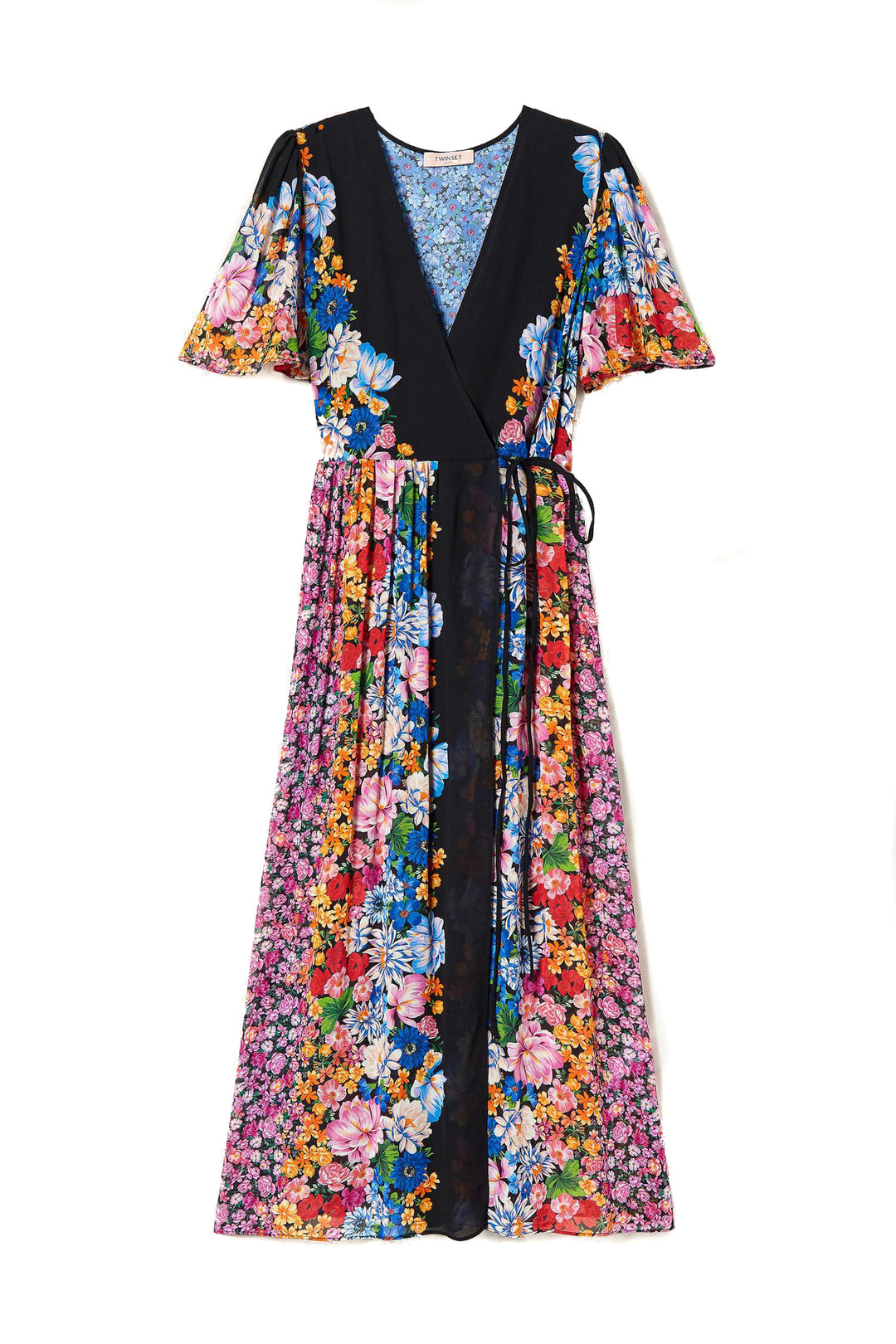 TWINSET Abito a portafoglio in georgette a fiori - Mancinelli 1954