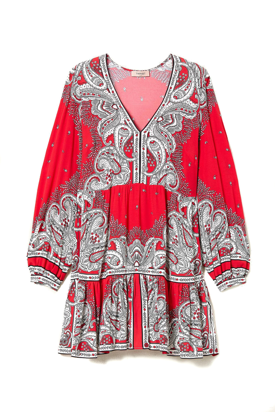 TWINSET Abito corto con stampa bandana rossa - Mancinelli 1954