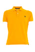 Polo in tricot di cotone con logo ricamato arancio