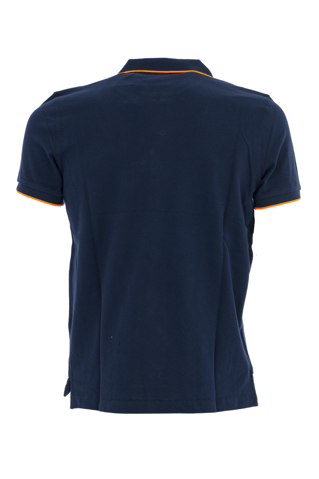 U.S. POLO ASSN. Polo in tricot di cotone con logo ricamato blu navy con contrasto arancio - Mancinelli 1954