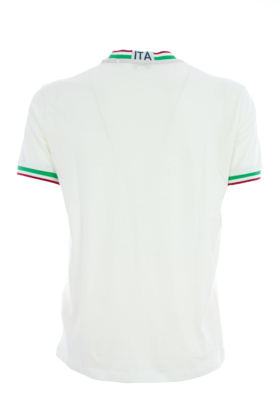 U.S. POLO ASSN. T-shirt bianca in cotone con logo tricolore italiano ricamato - Mancinelli 1954