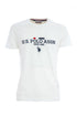 T-shirt in cotone con logo ricamato bianca