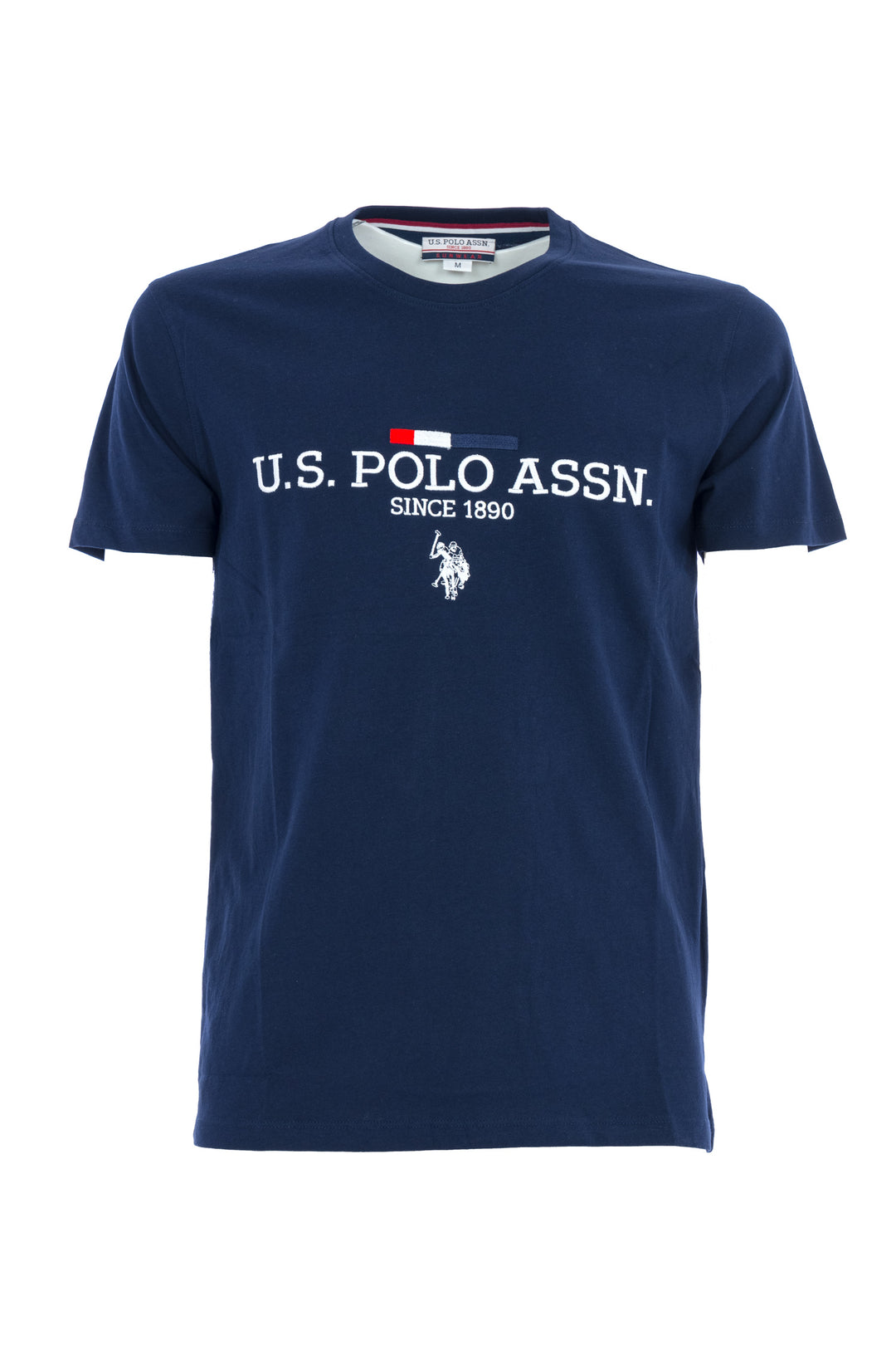 U.S. POLO ASSN. BEACHWEAR T-shirt in cotone con logo ricamato blu navy - Mancinelli 1954