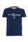 T-shirt in cotone con logo ricamato blu navy