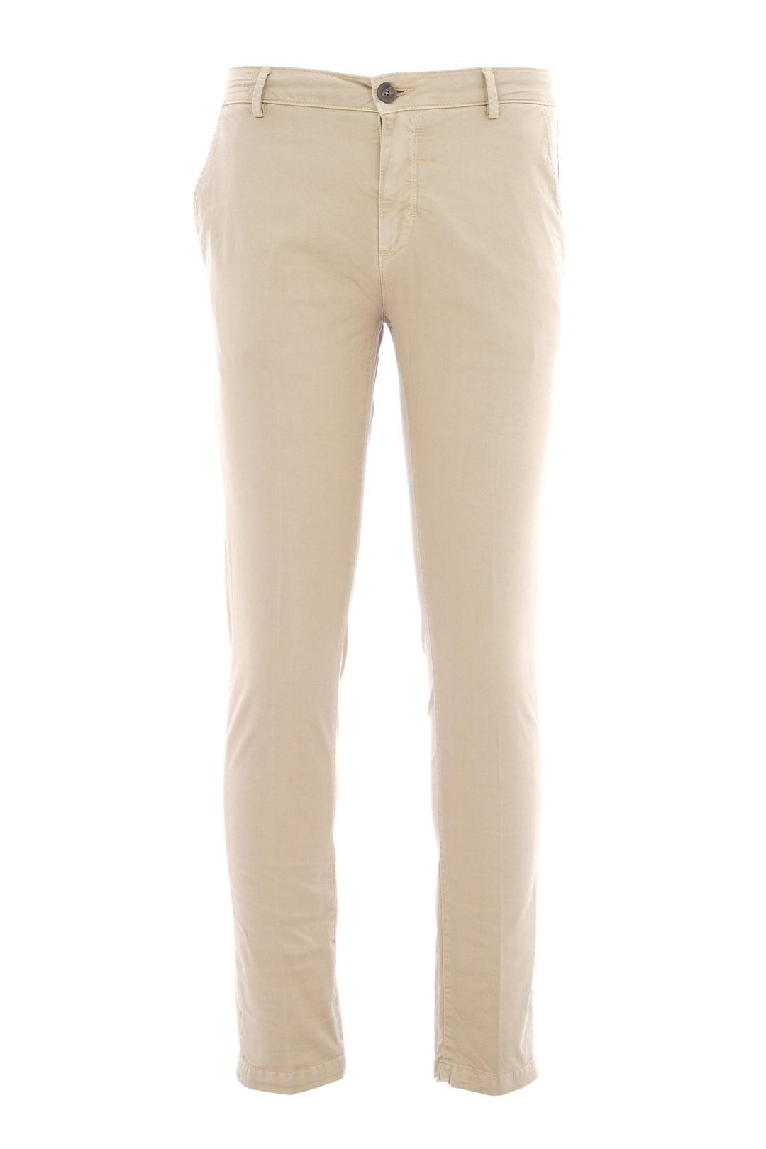 YAN SIMMON Pantalone cinque tasche in gabardina di cotone elasticizzato beige - Mancinelli 1954