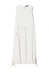 White longuette dress in crêpe de Chine
