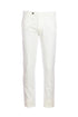 Slim cream trousers in stretch cotton gabardine
