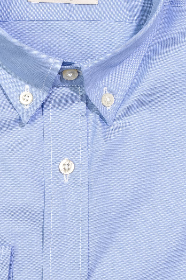 Brooksfield Camicia slim button down azzurra in cotone - Mancinelli 1954