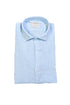 Light blue slim shirt in linen with french collar