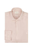Camicia slim rosa in lino con collo francese
