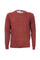 Rust crewneck sweater in linen and cotton blend