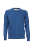 Blue crew neck sweater in cotton