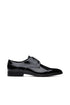 Black derby shoe in patent leather