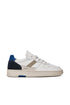 Low leather sneaker COURT 2.0 VINTAGE CALF WHITE-BLUE
