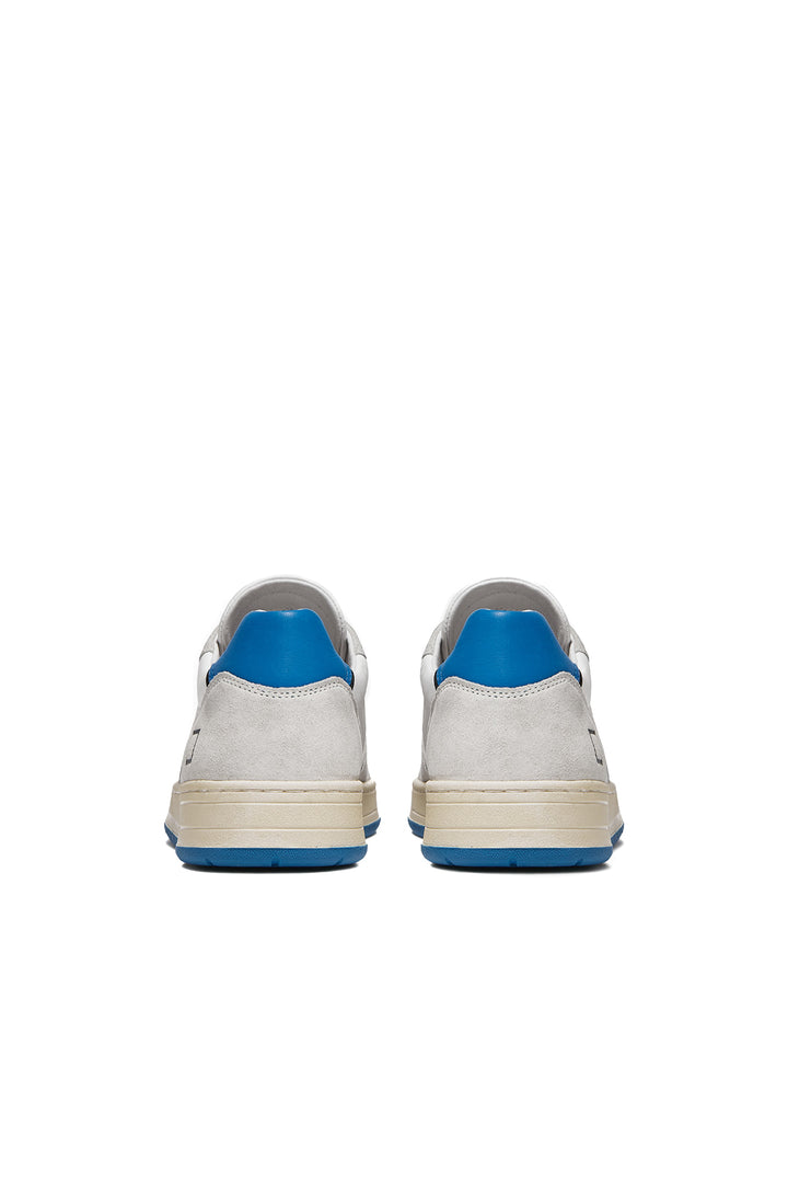 DATE Sneaker bassa in pelle COURT LEATHER WHITE-BLUETTE - Mancinelli 1954